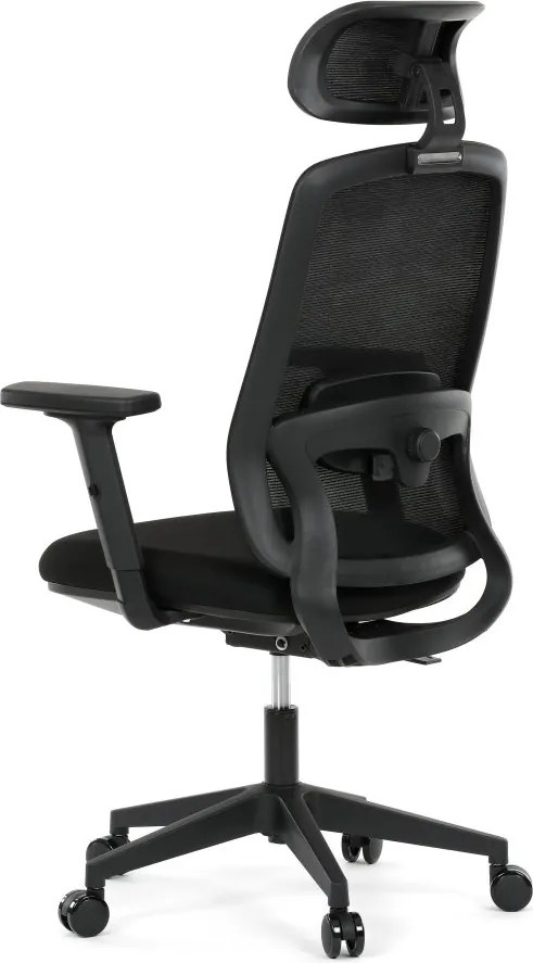 Kancelárska ergonomická stolička NOKA — sieť / látka, čierna