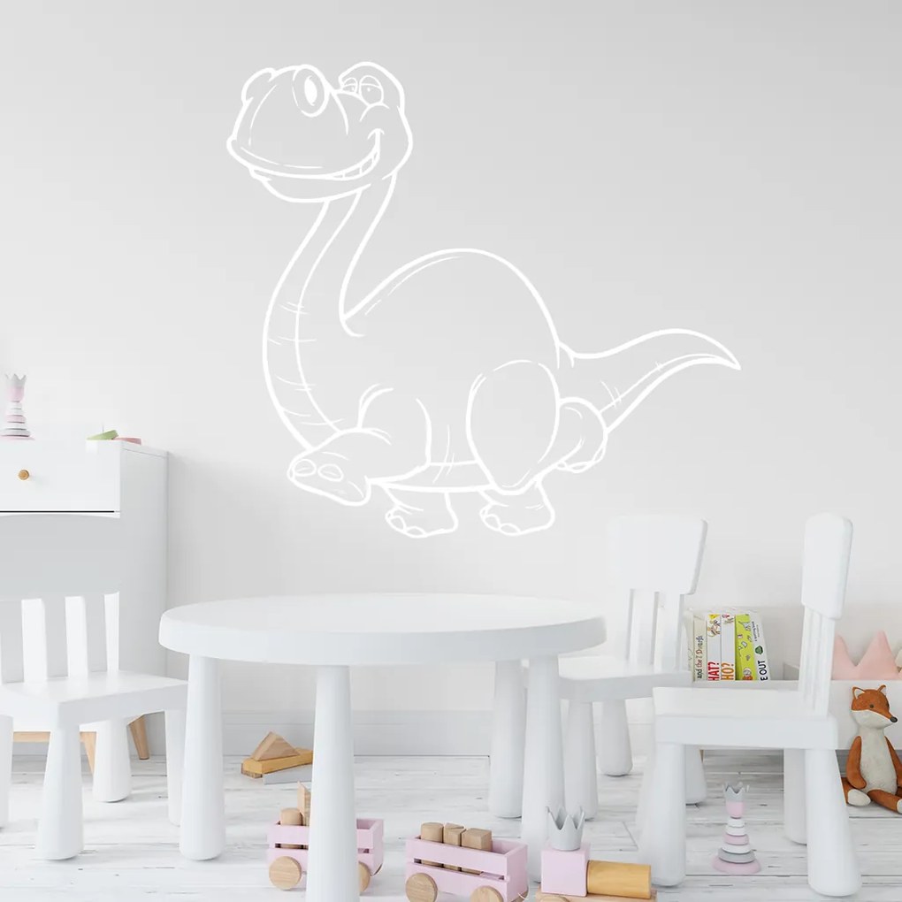 Veselá Stena Samolepka na stenu na stenu Brontosaurus Farba: černá