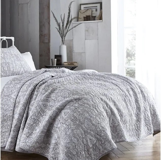 Sivá prikrývka cez posteľ Bianca Simplicity, 200 x 200 cm