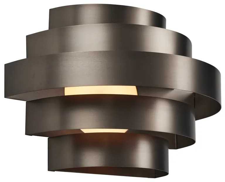 Moderné nástenné svietidlo Gunmetal vrátane LED s 3-stupňovým stmievaním - Lines