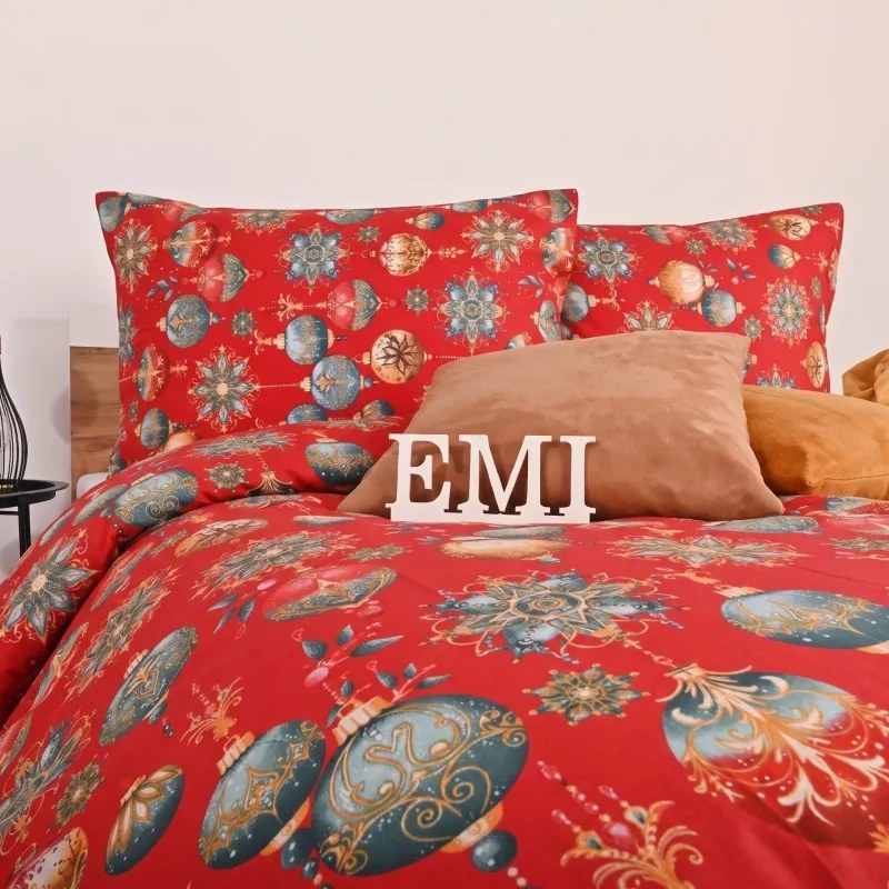 Vianočné bavlnené obliečky Magic červené EMI