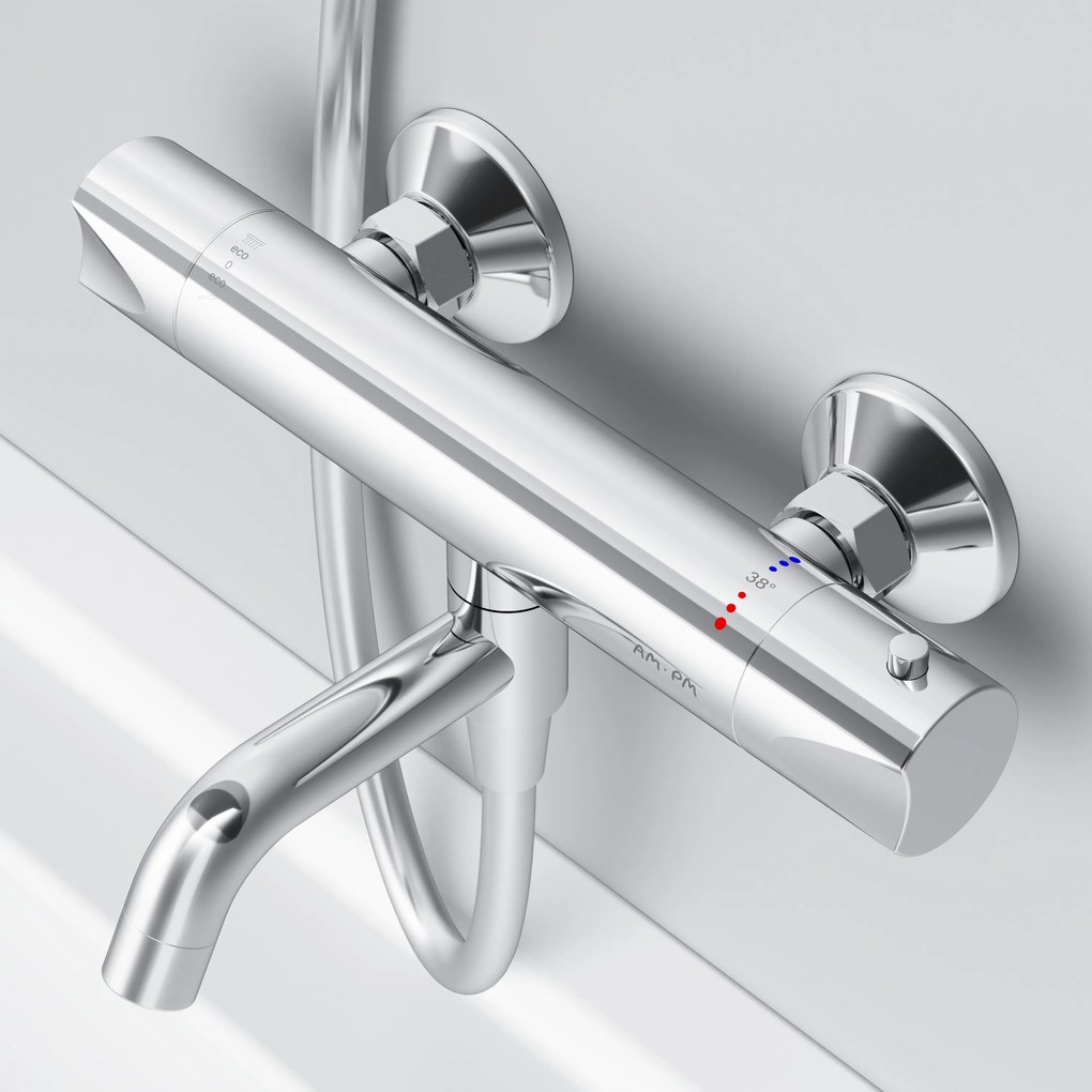 Vaňová a sprchová batéria AM.PM Hit FTA50000 termostat, chróm