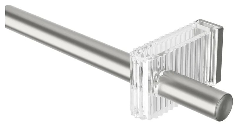 Oceľová roztiahnuteľná garniža v matne striebornej farbe 107 - 305 cm Flute – Umbra