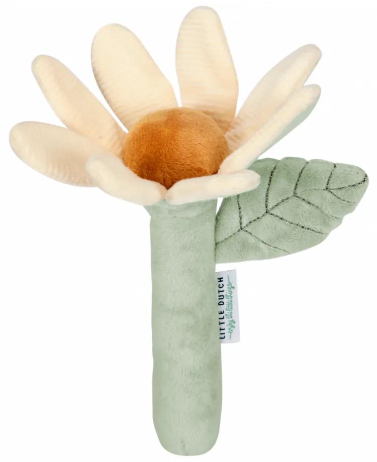Textilná hrkálka pre bábätká Kvetinka Little Dutch