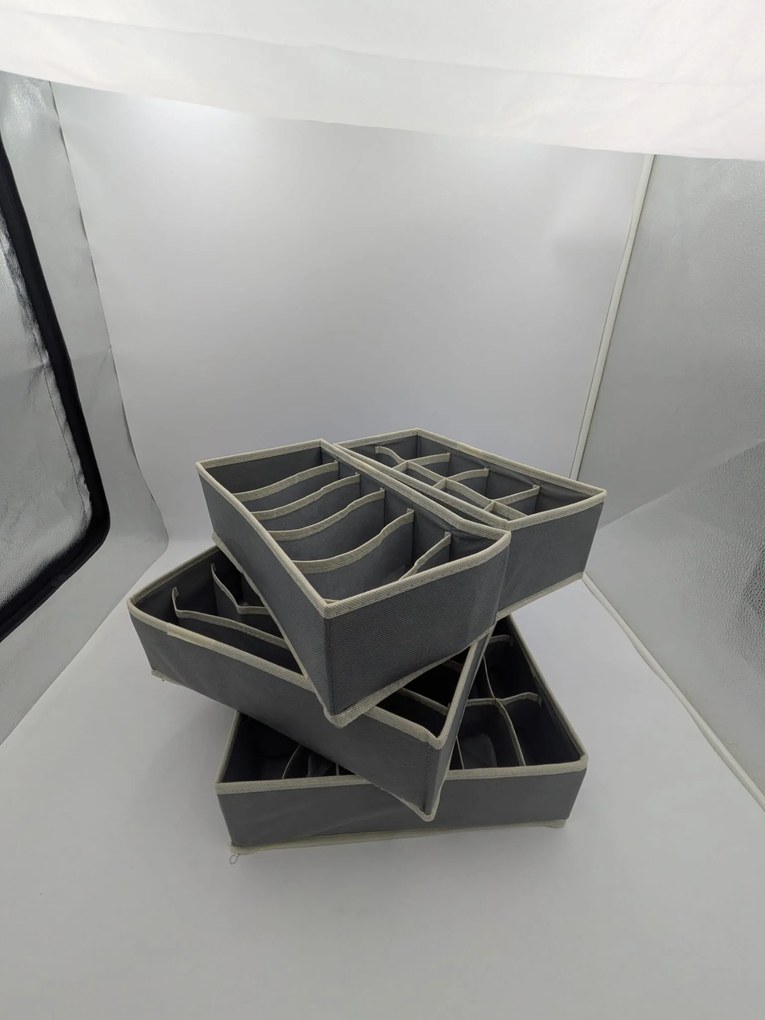 eCarla 2. akosť - Organizér na spodnú bielizeň, súprava 4ks, SPRINGOS - sivý