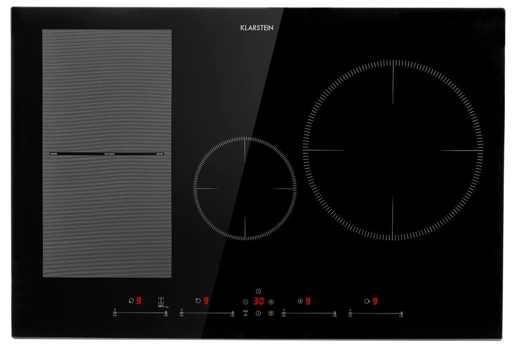 Klarstein Delicatessa 77 Hybrid, vstavaná indukčná varná doska, 7000 W, 4 zóny, čierna
