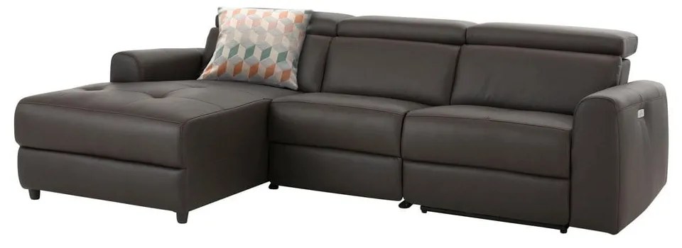 Tmavohnedá rohová pohovka z imitácie kože (ľavý roh) Capena – Støraa