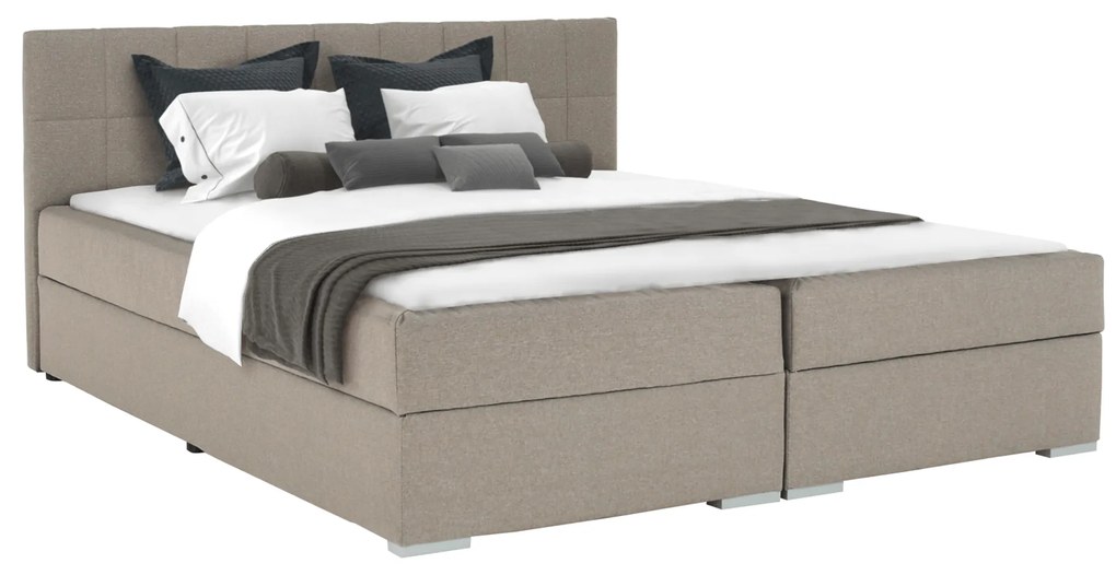 Boxspringová posteľ 160x200, sivohnedá TAUPE, FERATA TV KOMFORT
