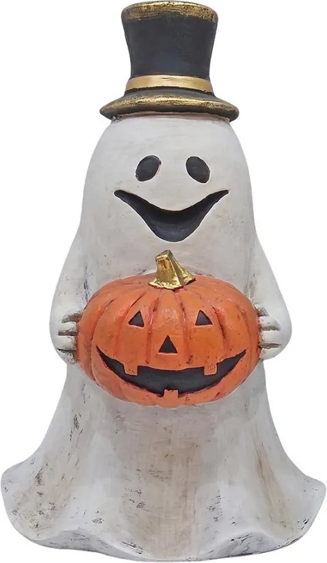 Halloween dekorácia Duch s tekvicou v ruke - 31*28*50 cm