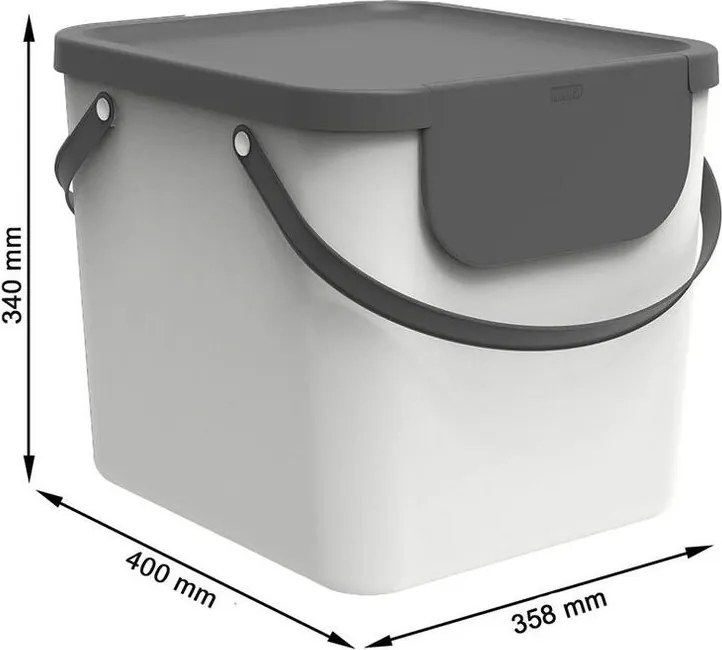 Kôš na triedený odpad ALBULA biely 40 l