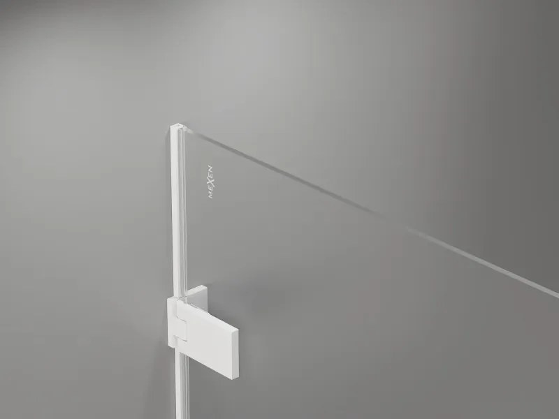 Mexen Lunar-F Duo, skladací sprchový kút 95 x 90 cm, 6mm číre sklo, biely profil, 836-095L-090P-20-00