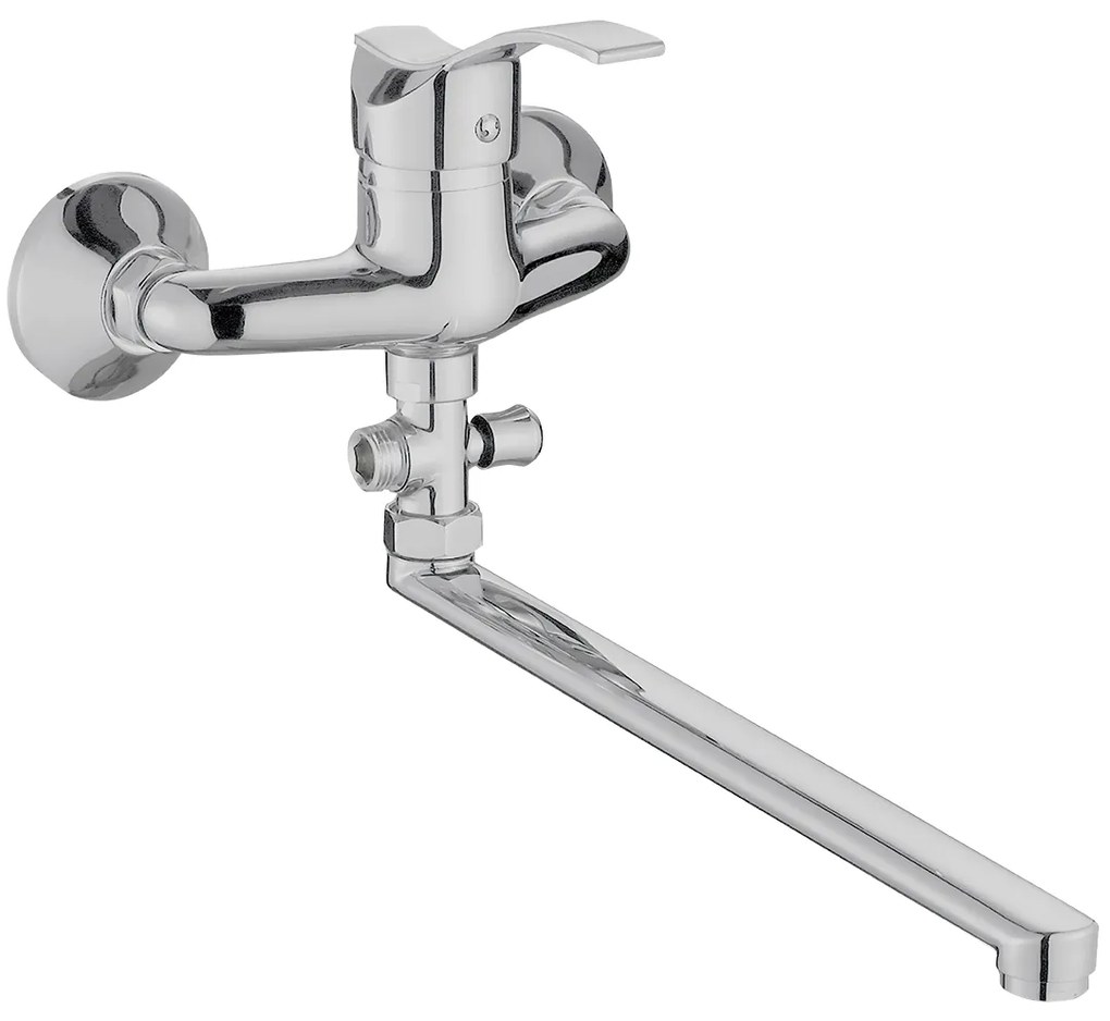 Kuchinox Argo, nástenná vaňová batéria s otočným ramenom L-378, chrómová, LAV-BKA_01FD