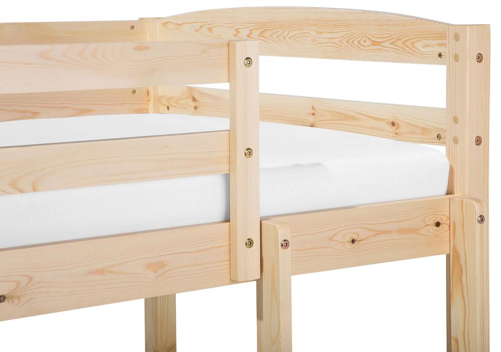 Poschodová posteľ 90 x 200 cm svetlé drevo REGAT Beliani