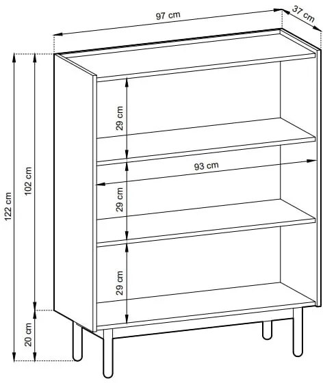 Komoda Boho La 97 cm dub riviéra/biely mramor
