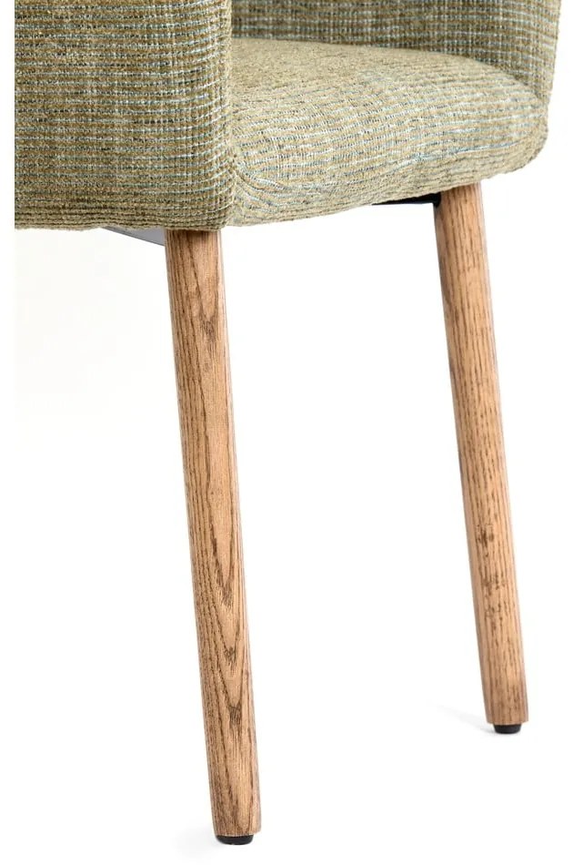 Svetlozelené čalúnené jedálenské kreslá v súprave s podrúčkami 2 ks Blaine – Light &amp; Living