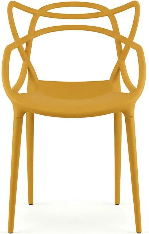 Súprava 4 ks plastových stoličiek KATO, horčicová