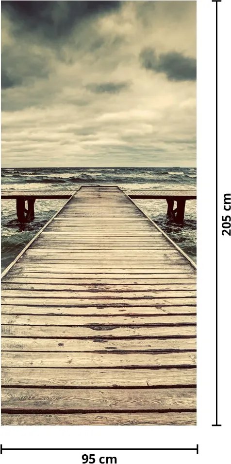 Fototapeta na dvere - Drevené mólo na mori (95x205cm)