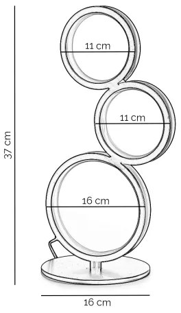ONLI - LED stolná lampa RINGS LED/17W/230V 4000K 37 cm čierna