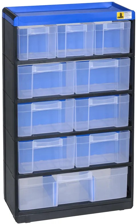 Allit Plastová skrinka so zásobníkmi VarioPlus Pro 53/21, 10 zásuviek