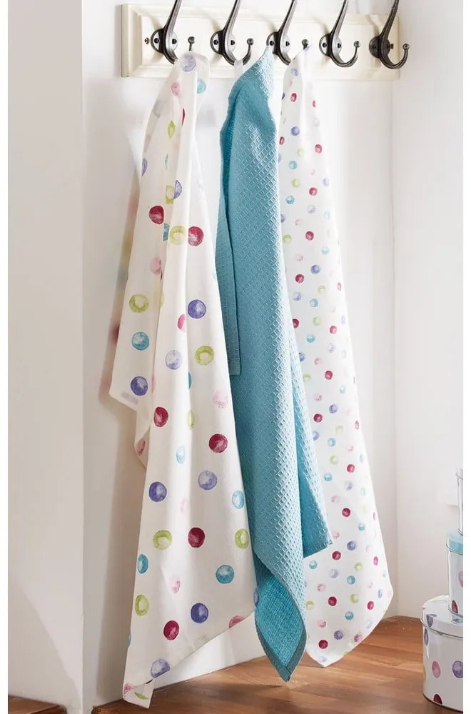 Súprava 3 bavlnených kuchynských utierok Cooksmart ® Spotty Dotty