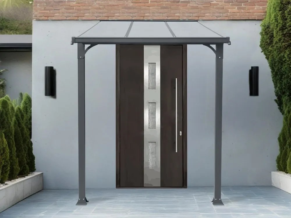 Hliníkový vchodový prístrešok BestBerg PD-3A / 3,3 m² / sivý