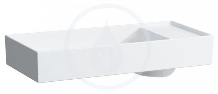 LAUFEN Kartell Umývadlová misa, 750 mm x 350 mm, biela – bez prepadu, s 1 otvorom na batériu H8123320001111