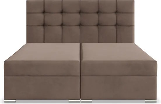 Manželská posteľ ELDA Velvet 160×200 cm hnedá