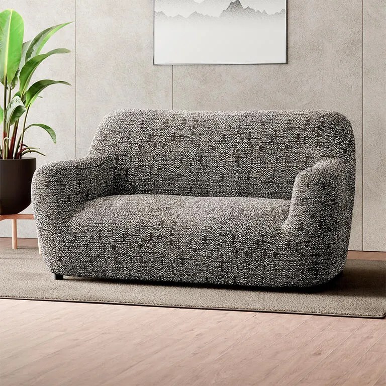 Bielastické poťahy GLORIA hnedá dvojkreslo (š. 120 - 160 cm)