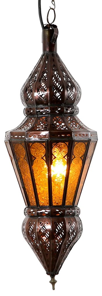 Orientálna závesná lampa Nura žltá