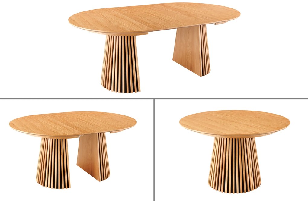 Rozťahovací jedálenský stôl Ali Wood 120-160-200 cm prírodný dub