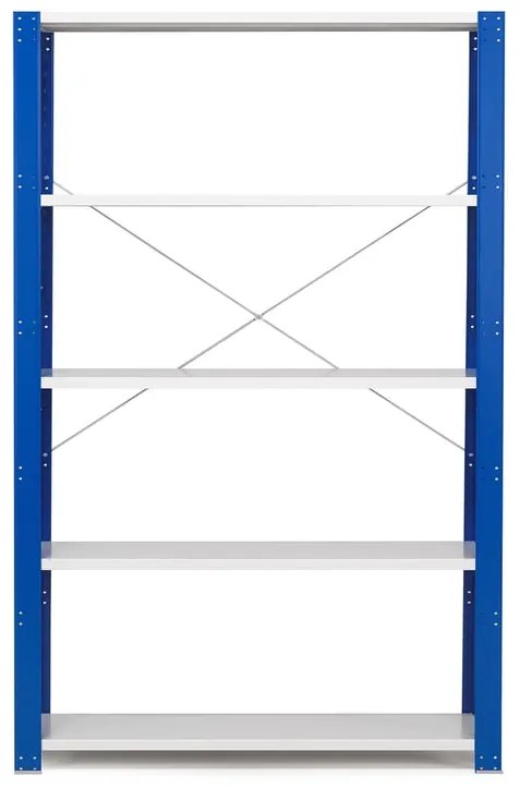 Policový kovový regál MIX, základná sekcia, 2100x1300x600 mm, modrá