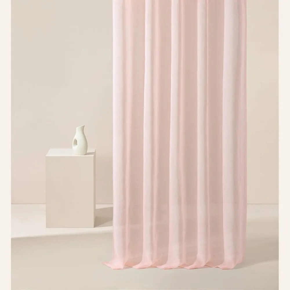 Klasická záclona ružovej farby Novelia 350 x 250 cm