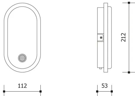 LED vonkajšie nástenné svietidlo s pohybovým čidlom OVAL LED/10W/230V IP65 biele