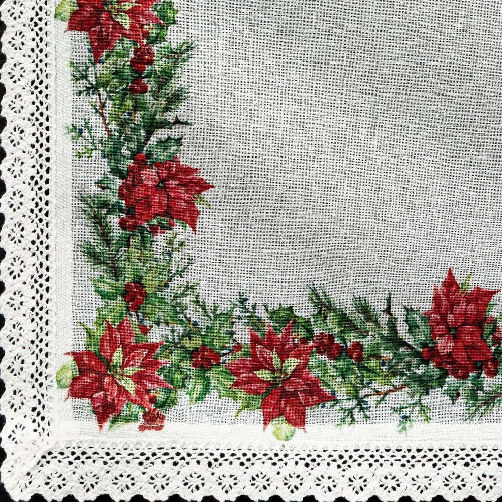 VIANOČNÝ OBRUS XMAS5 85X85 CM VZOROVANÁ