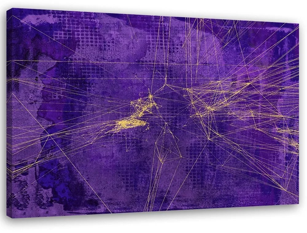 Gario Obraz na plátne Zlaté čiary na fialovom pozadí - Andrea Haase Rozmery: 60 x 40 cm