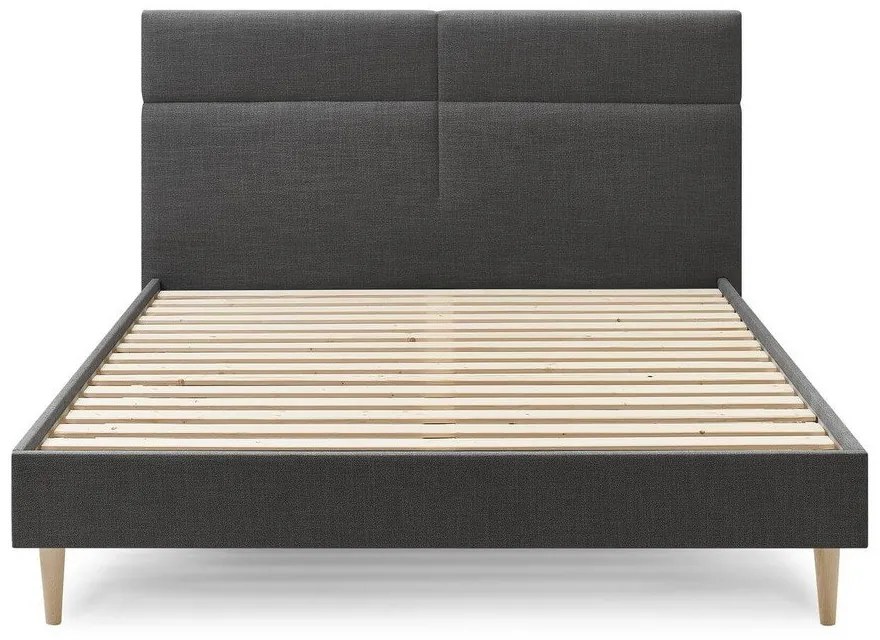 Čierna dvojlôžková posteľ Bobochic Paris Elyna Light, 180 x 200 cm