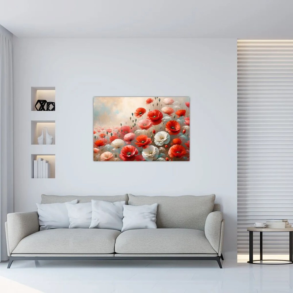 Obraz - Maľba vlčích makov (90x60 cm)