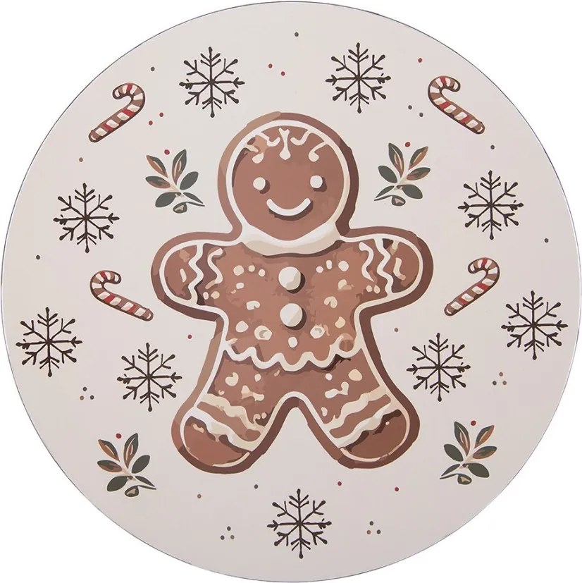 Plastový tanier s perníčkom Gingerbread Magic - Ø 40*1 cm