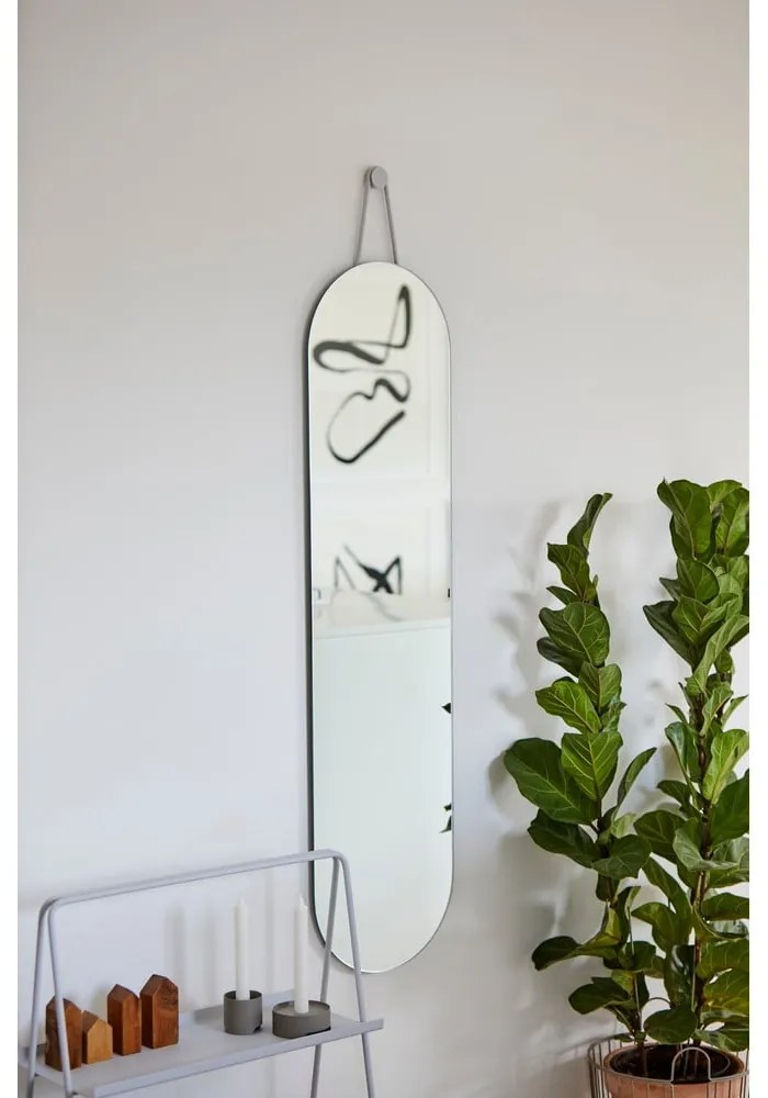 Čierne nástenné zrkadlo Zone A-Wall, 120 x 30 cm