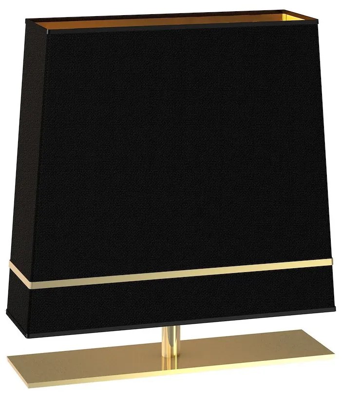 Stolná lampa Volans, 1x čierne/zlaté textilné tienidlo, g