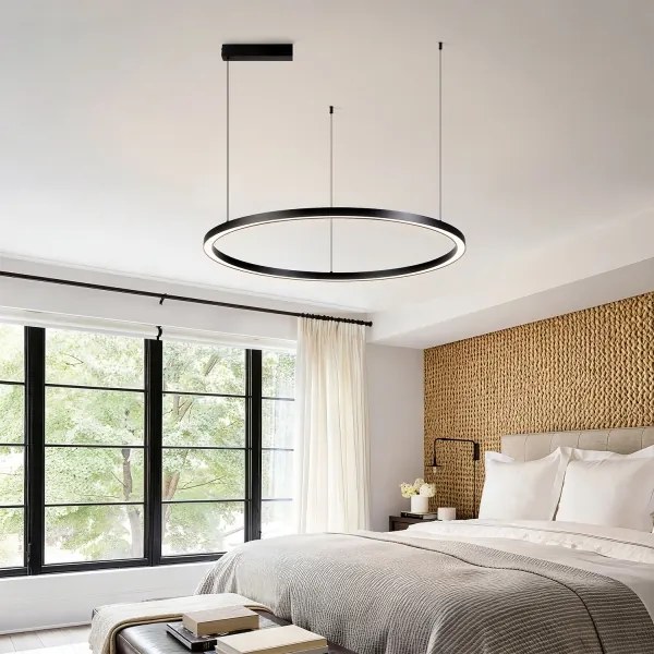 BRILAGI - PORTOFINO stmievateľné LED závesné svietidlo na lanku, LED/60W/230V, priemer 80 cm, čierne, s diaľkovým ovládaním