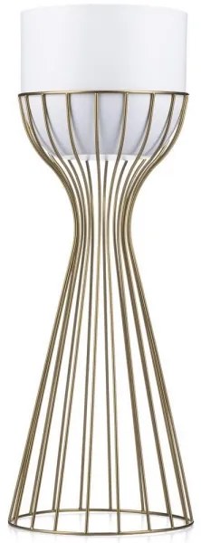 Kovový kvetináč LOFT 56x20 cm zlatá/biela