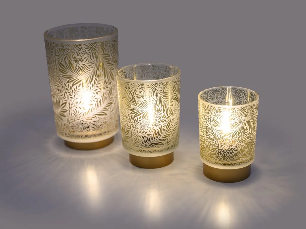 Sklenená LED dekorácia SOLUNA Veľkosť: S