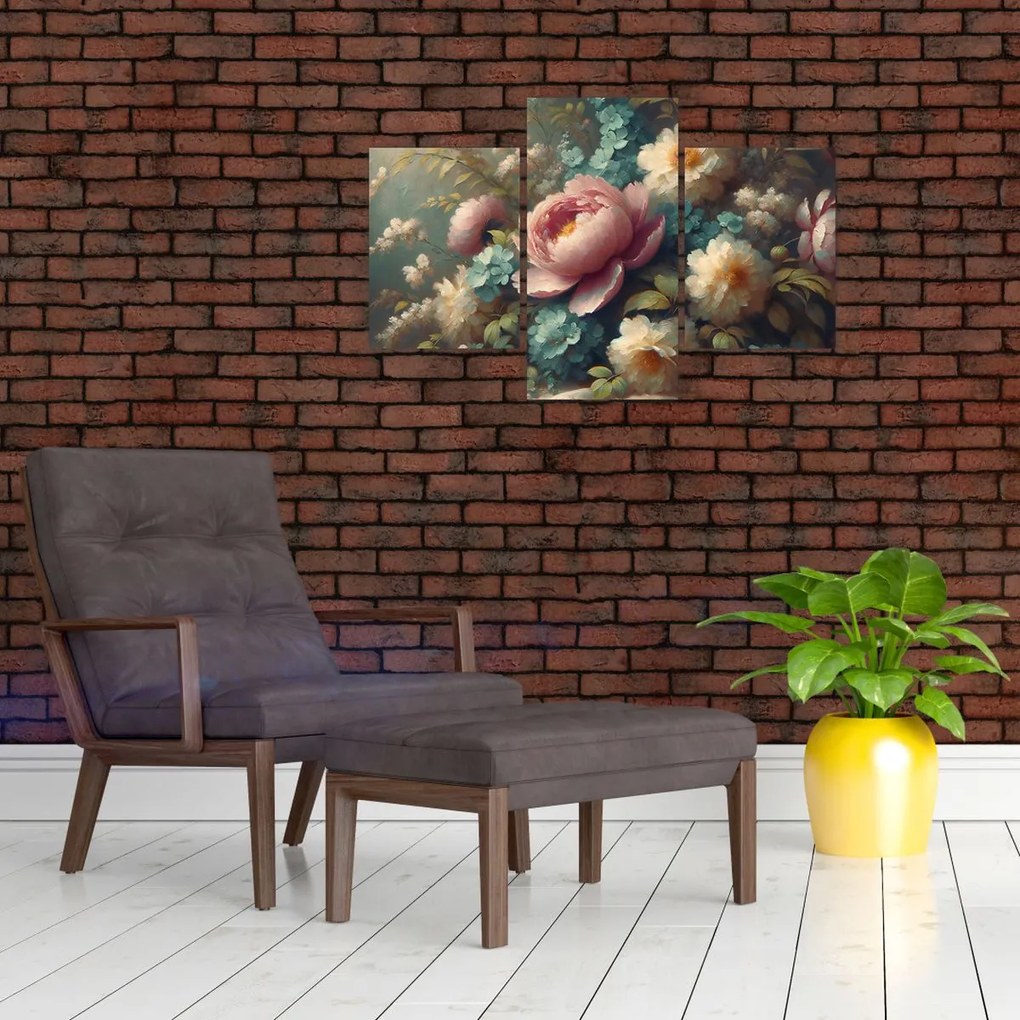 Obraz - Zátišie s kvetmi - maľba (90x60 cm)