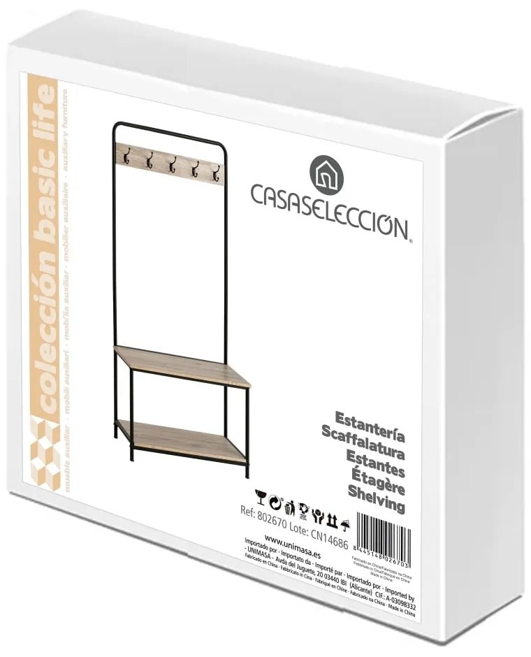 Čierna prírodná predsieňová zostava v dekore duba – Casa Selección