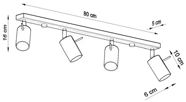 Sollux SL.0332 - Bodové svietidlo RING 4L 4xGU10/10W/230V čierna