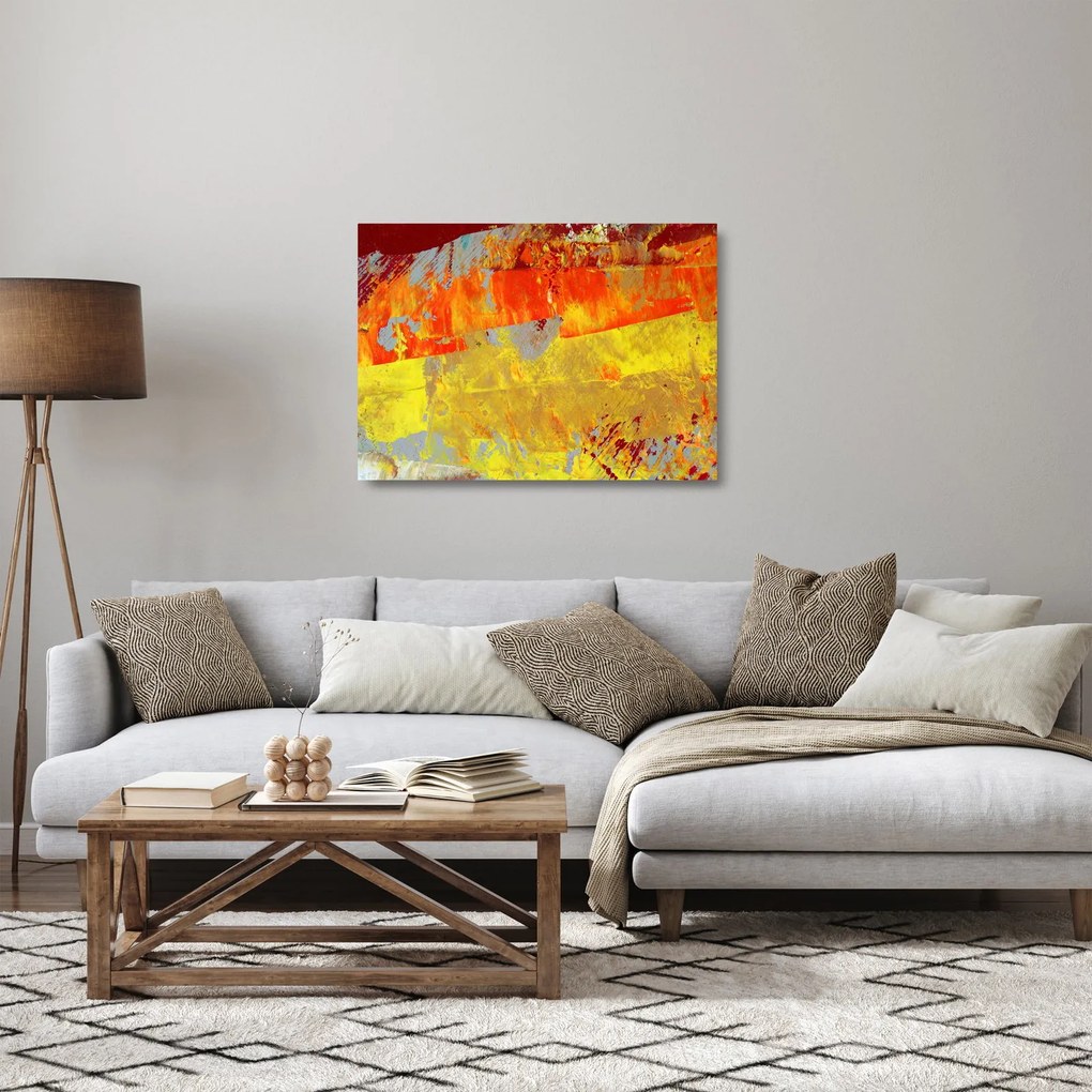 Sklenený obraz abstrakcie - maľba (70x50 cm)
