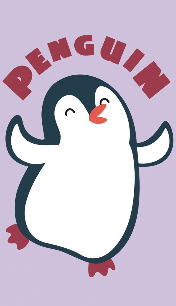 Detský bavlnený uterák ANIMALS 30x50 cm - Tučniak