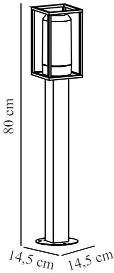 Nordlux Čierny záhradný stĺpik Griffin pre žiarovku E27 80cm 2218158047