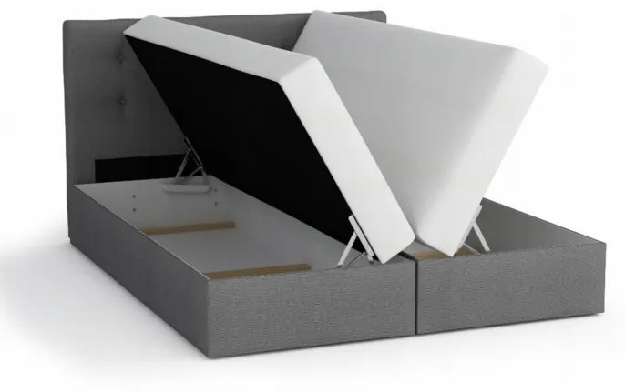 Boxspringová posteľ SISI 180x200, šedá + biela eko koža